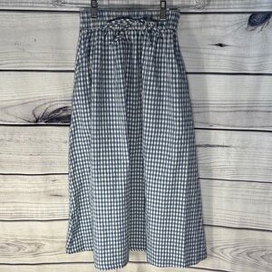 Monteau Blue and White Checkered Maxi Skirt Cottagecore Whimsy Festival style